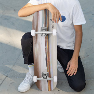 Minimalistische Abstrakte Goldene Landschaft Indiv Skateboard
