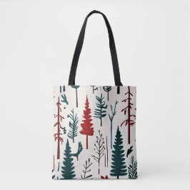 Minimalistische abstrakte Herbstwaldszene Tasche