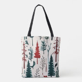 Minimalistische abstrakte Herbstwaldszene Tasche (Rückseite)