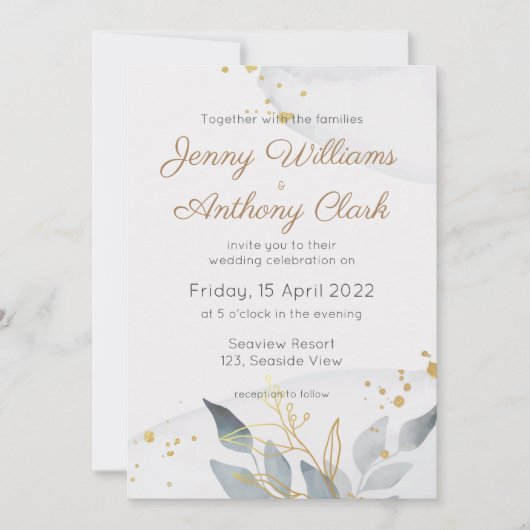 Minimalistische Abstrakte Hochzeitsfeier Einladung (Vorderseite)