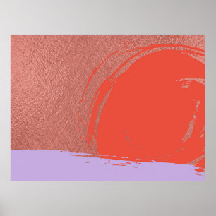 Minimalistische abstrakte Kunst des lila Ozean-Son Poster