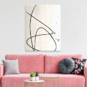 Minimalistische Abstrakte Kunst in Beige und Schwa Leinwanddruck (Insitu (Wohnzimmer))