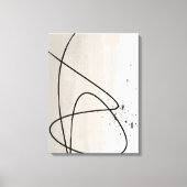 Minimalistische Abstrakte Kunst in Beige und Schwa Leinwanddruck (Vorderseite)