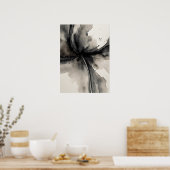 Minimalistische Abstrakte Kunst in Graustufen Poster (Küche)