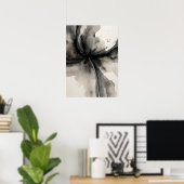 Minimalistische Abstrakte Kunst in Graustufen Poster (Heimbüro)