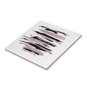 Minimalistische Abstrakte Kunst Schwarz-weiß Rosa Fliese (Seite)