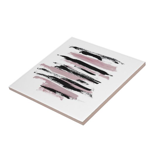 Minimalistische Abstrakte Kunst Schwarz-weiß Rosa Fliese (Seite)