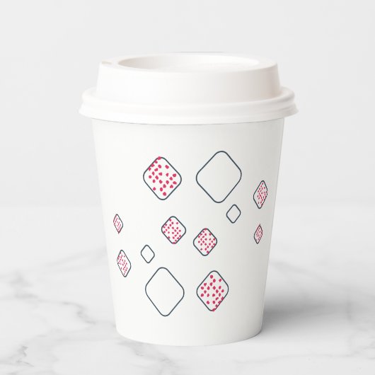 Minimalistische Abstrakte Kunstpapier-Cups Pappbecher (Rückseite)