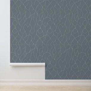 Minimalistische Abstrakte Linie Art auf Grau Tapete