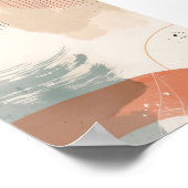 Minimalistische Abstrakte Linie Beige und Orange Poster (Ecke)