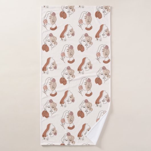 Minimalistische Abstrakte Linie Kunst Frauen im Ge Badehandtuch (Badehandtuch)