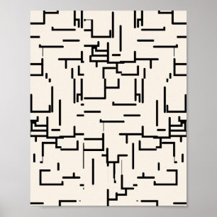 Minimalistische Abstrakte Linien Cremeweiß Poster