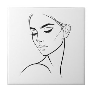 Minimalistische abstrakte Linien feminines ästheti Fliese