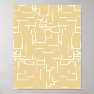Minimalistische Abstrakte Linien gelb Poster