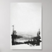 Minimalistische Abstrakte Malerei in Schwarz/Weiß Poster (Vorne)