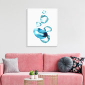 Minimalistische Abstrakte Meeresblau-grüne Aquarel Leinwanddruck (Insitu (Wohnzimmer))