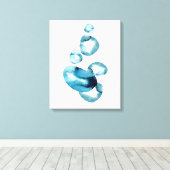 Minimalistische Abstrakte Meeresblau-grüne Aquarel Leinwanddruck (Insitu (Holzboden))