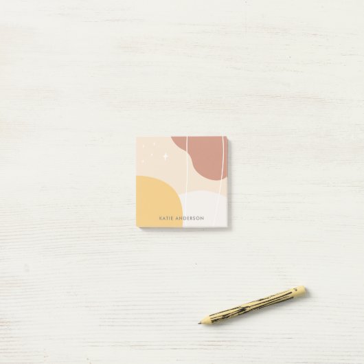 Minimalistische Abstrakte Pastete Post-it Klebezettel (Auf Schreibtisch)