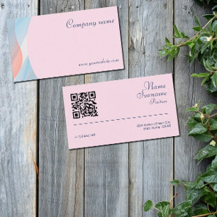 Minimalistische abstrakte QR-Code Pastell Visitenk Visitenkarte