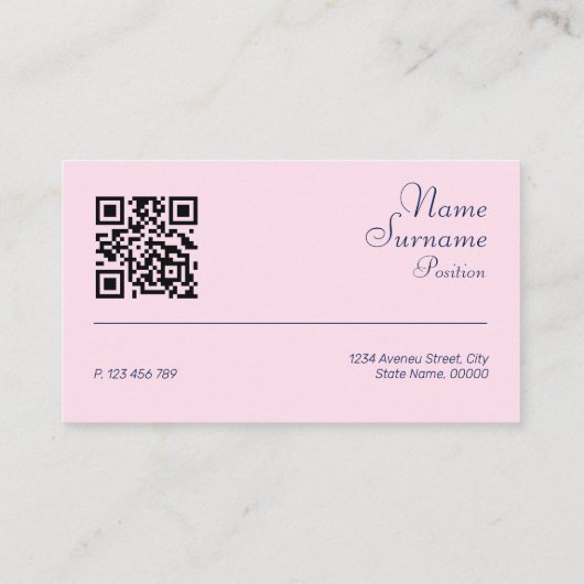 Minimalistische abstrakte QR-Code-Pastellkarte Visitenkarte (Rückseite)