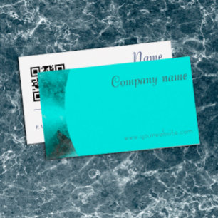 Minimalistische abstrakte QR türkise Visitenkarte