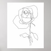Minimalistische Abstrakte Rose Art Poster (Vorne)
