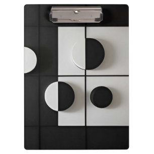 Minimalistische Abstrakte Schwarz-Weiß-Kunst Klemmbrett