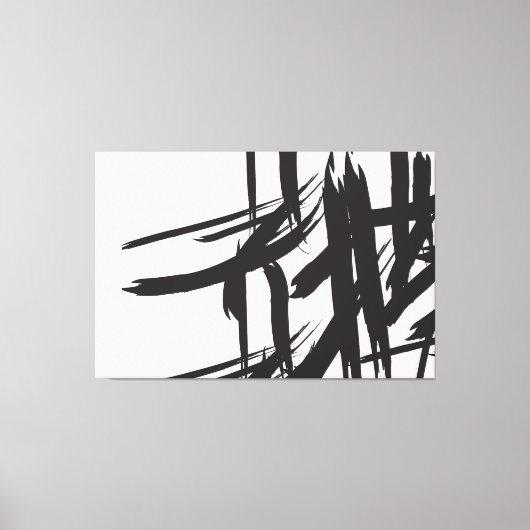 Minimalistische abstrakte Schwarzweiß-Wandkunst Leinwanddruck (Vorderseite)