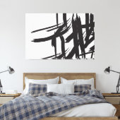 Minimalistische abstrakte Schwarzweiß-Wandkunst Leinwanddruck (Insitu (Schlafzimmer))