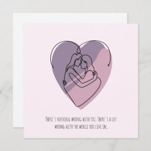 Minimalistische Abstrakte Silhouette lesbischer Pa Feiertagskarte