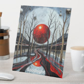 Minimalistische Abstrakte Sunset Landschaft Kunst Sockelschild (In Situ)