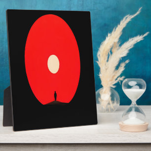 Minimalistische Abstrakte Sunset Silhouette Art Fotoplatte