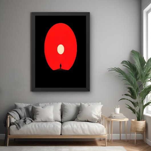 Minimalistische Abstrakte Sunset Silhouette Art Poster