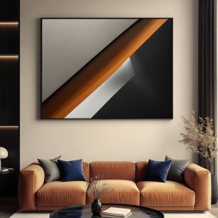 Minimalistische abstrakte verbrannte orange Akzent Poster