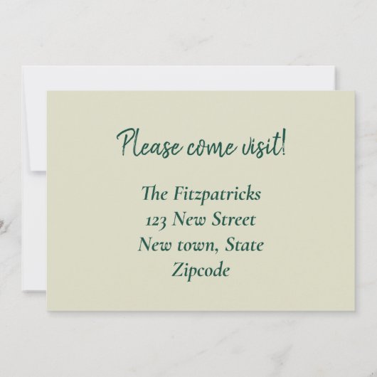 Minimalistische Abstrakte Wasserfarbe Zum Strand v Karte (Rückseite)