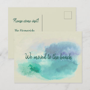 Minimalistische Abstrakte Wasserfarbe Zum Strand v Postkarte