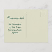 Minimalistische Abstrakte Wasserfarbe Zum Strand v Postkarte (Rückseite)