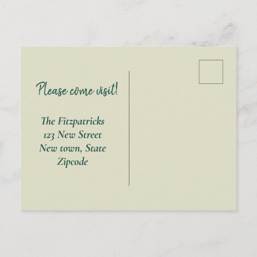 Minimalistische Abstrakte Wasserfarbe Zum Strand v Postkarte (Rückseite)