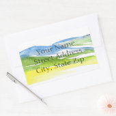 Minimalistische Abstrakte Wasserfarben Hügel 2 Eti Rechteckiger Aufkleber (Umschlag)