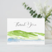 Minimalistische Abstrakte Wasserfarben Hügel 3 Dankeskarte