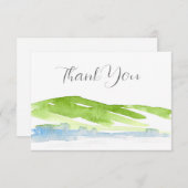 Minimalistische Abstrakte Wasserfarben Hügel 3 Dankeskarte