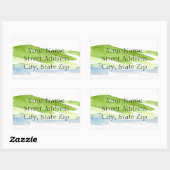 Minimalistische Abstrakte Wasserfarben Hügel 3 Eti Rechteckiger Aufkleber (Blatt)