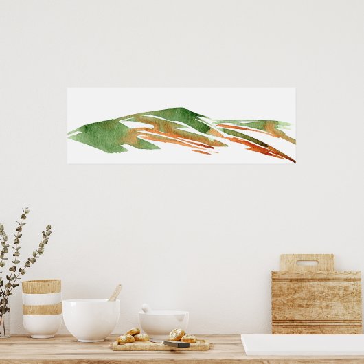 Minimalistische Abstrakte Wasserfarbenpracht Poster (Küche)