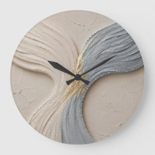 Minimalistische abstrakte Wellen-Uhr Große Wanduhr