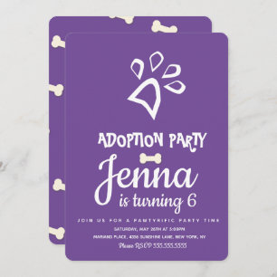 Minimalistische Adoption Haustier Geburtstagsparty Einladung