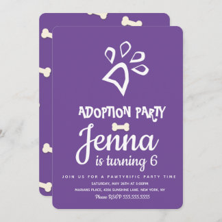 Minimalistische Adoption Haustier Geburtstagsparty Einladung