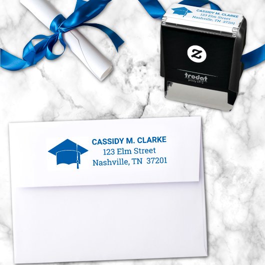 Minimalistische Adresse des Abschlusses 8. Klasse Permastempel