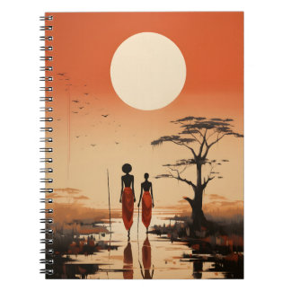 Minimalistische afrikanische Kunst Elegante Schwar Notizblock
