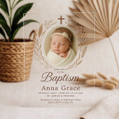 Minimalistische Akrylic-Taufe Acryleinladungen