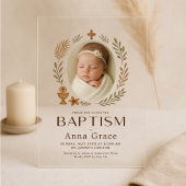 Minimalistische Akrylic Taufe Einladung mit Foto